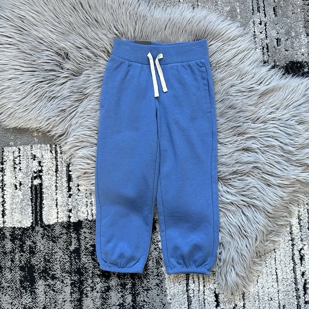 GAP Jogger Boy's Blue French Terry Lined Elastic Waistband‎ Drawstring Pants 4/5